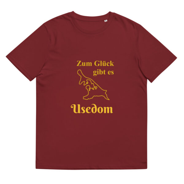 Unisex-Bio-Baumwoll-T-Shirt dunkel “Zum Glück Usedom”