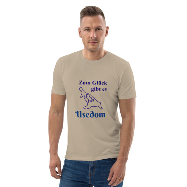 Unisex-Bio-Baumwoll-T-Shirt hell “Zum Glück Usedom”