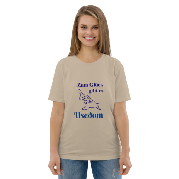 Unisex-Bio-Baumwoll-T-Shirt hell “Zum Glück Usedom”