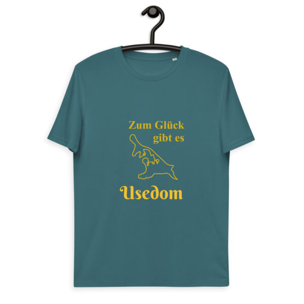 Unisex-Bio-Baumwoll-T-Shirt dunkel “Zum Glück Usedom”